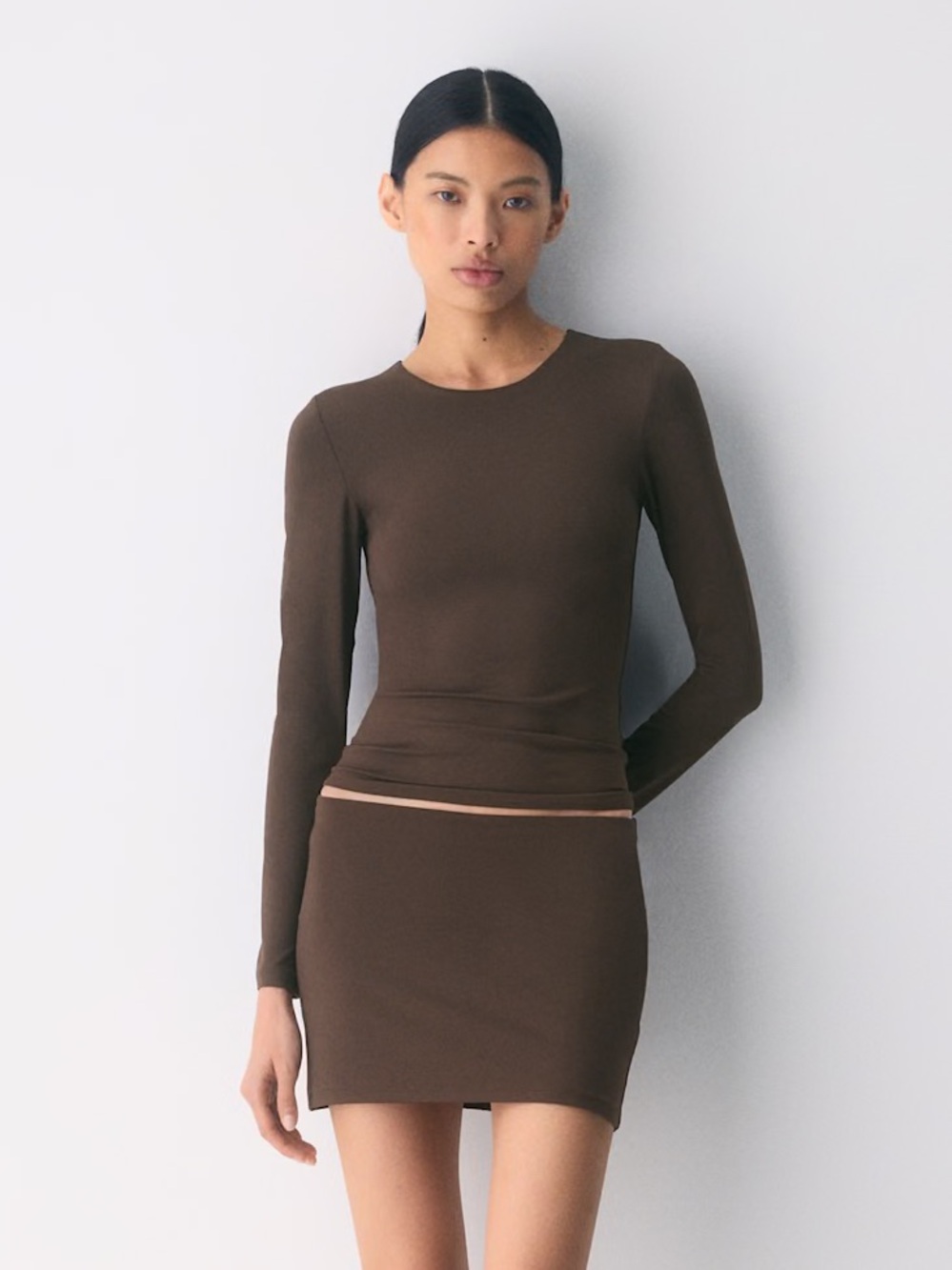 Aritzia contour Babaton Brown Crewneck Women's Top